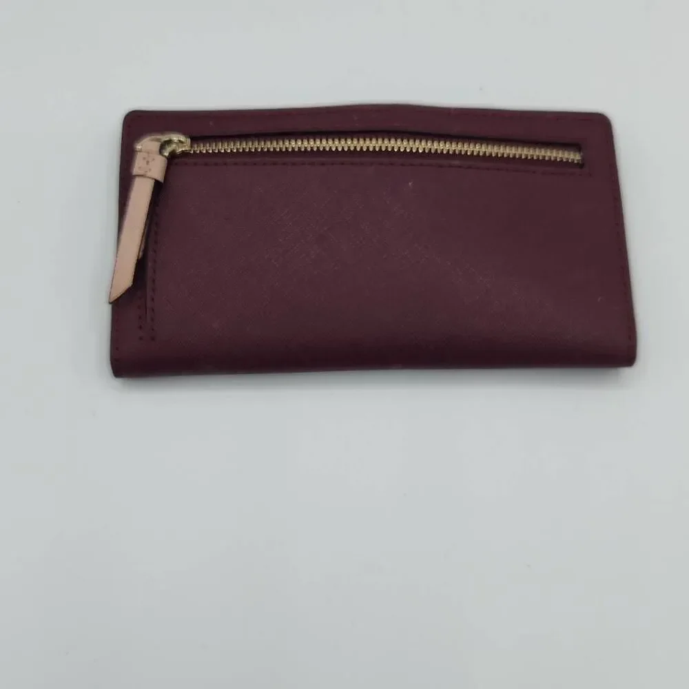 Kate Spade New York Cameron Wallet Lrg. Colorblock Slim Bifold Gold Zip $119